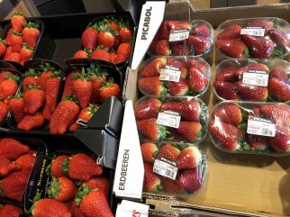 Different varieties of strawberries exist and can be sold next to each other. Photo by WFBR