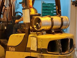 A gas-powered forklift truck emits ethylene. Photo by WUR.