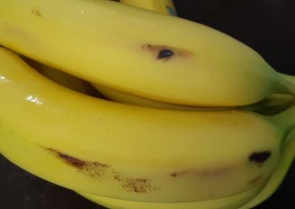 Bananas with bruises. 