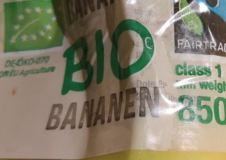Sustainability label on banana in the Netherlands. Photo by WUR.