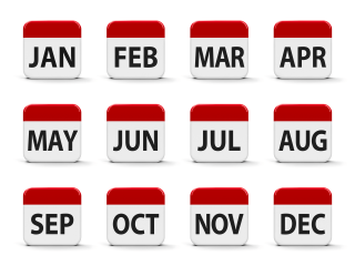 De maanden van het jaar. Illustratie door Oakozhan/Shutterstock.com
